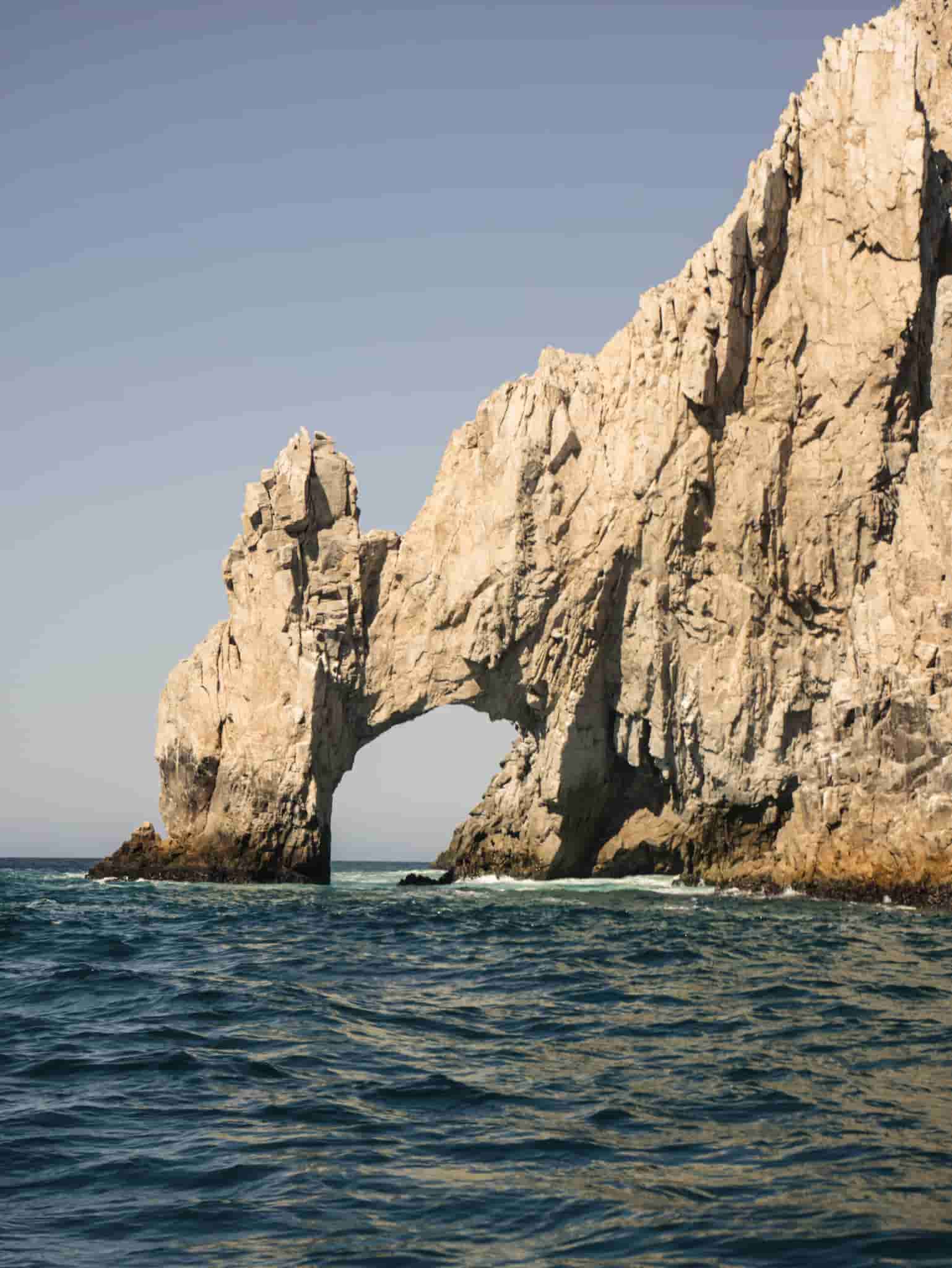 The famous rock formation of The Arch, because its arch shape located in Cabo San Lucas