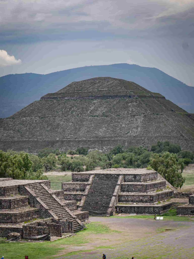 Archeological site of Teotihuacan with its different pyramids