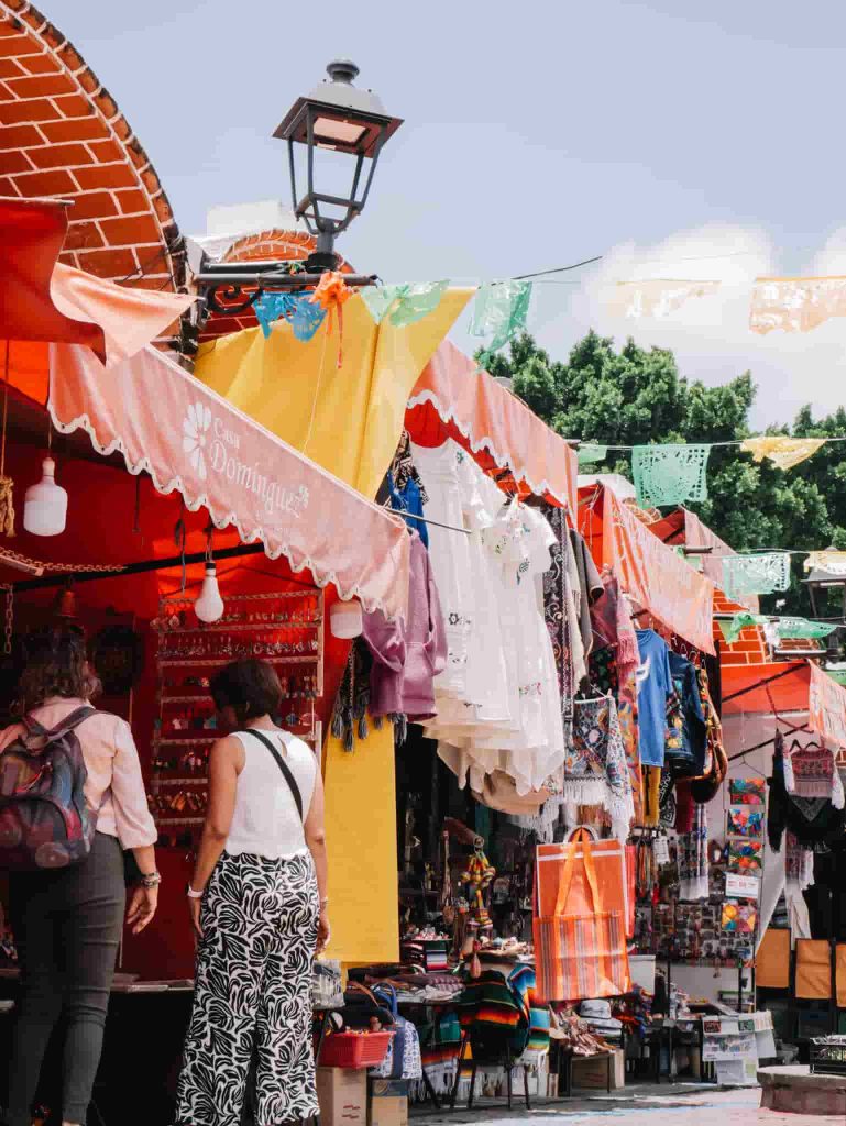 Colourful street market in Puebla